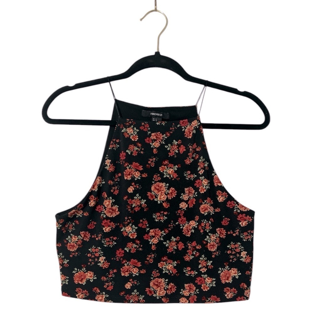 Forever 21 Floral Cropped Tank Top - Large - Picture 3 of 5
